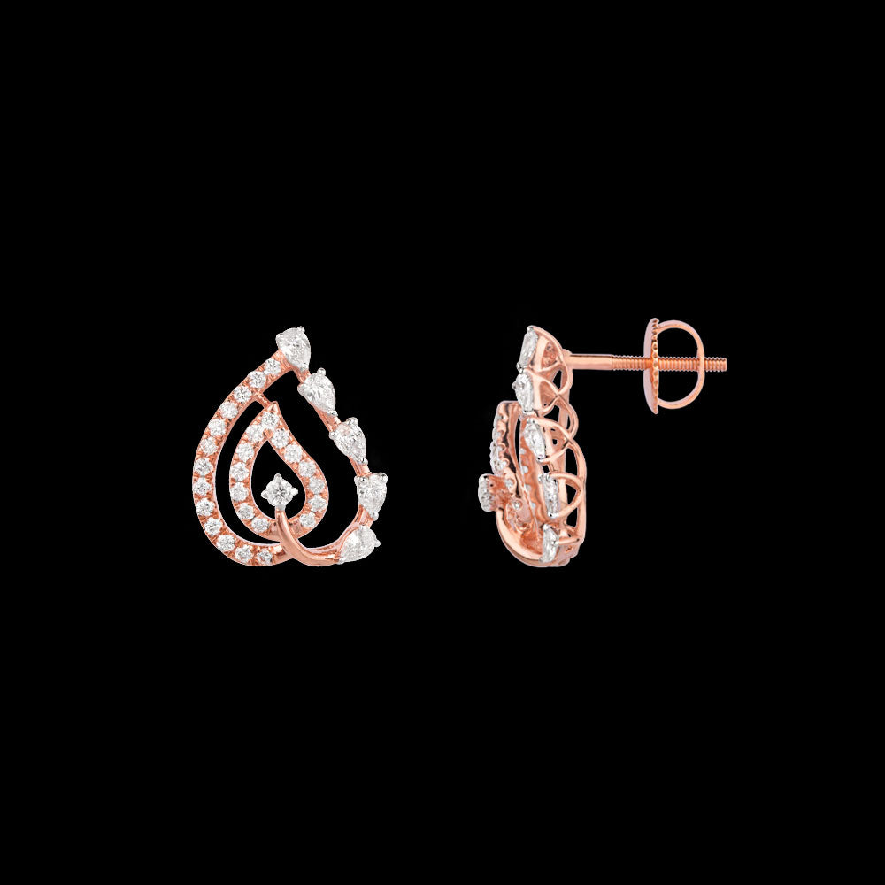 18K Rose Gold Diamond Earrings - 0.78ct VVS-EF