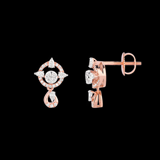 18K Rose Gold Diamond Earrings - 0.61ct VVS-EF