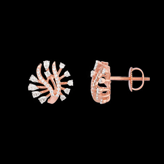 18K Rose Gold Diamond Earrings - 0.77ct VVS-EF