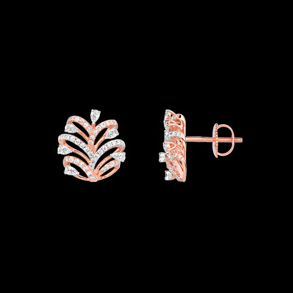 18K Rose Gold Diamond Earrings - 0.92ct VVS-EF