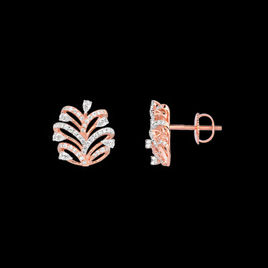 18K Rose Gold Diamond Earrings - 0.92ct VVS-EF