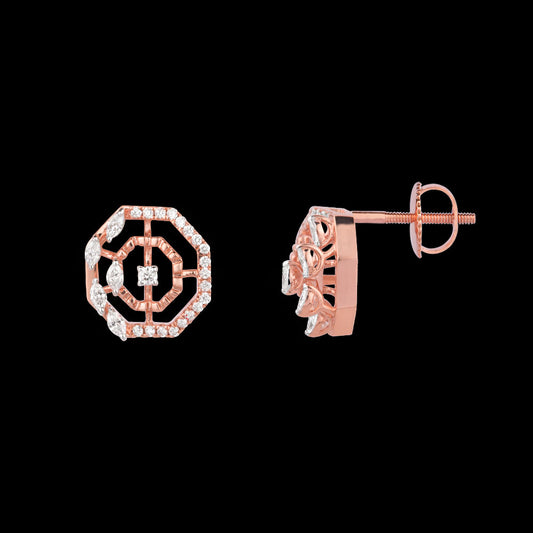 18K Rose Gold Diamond Earrings - 0.55ct VVS-EF
