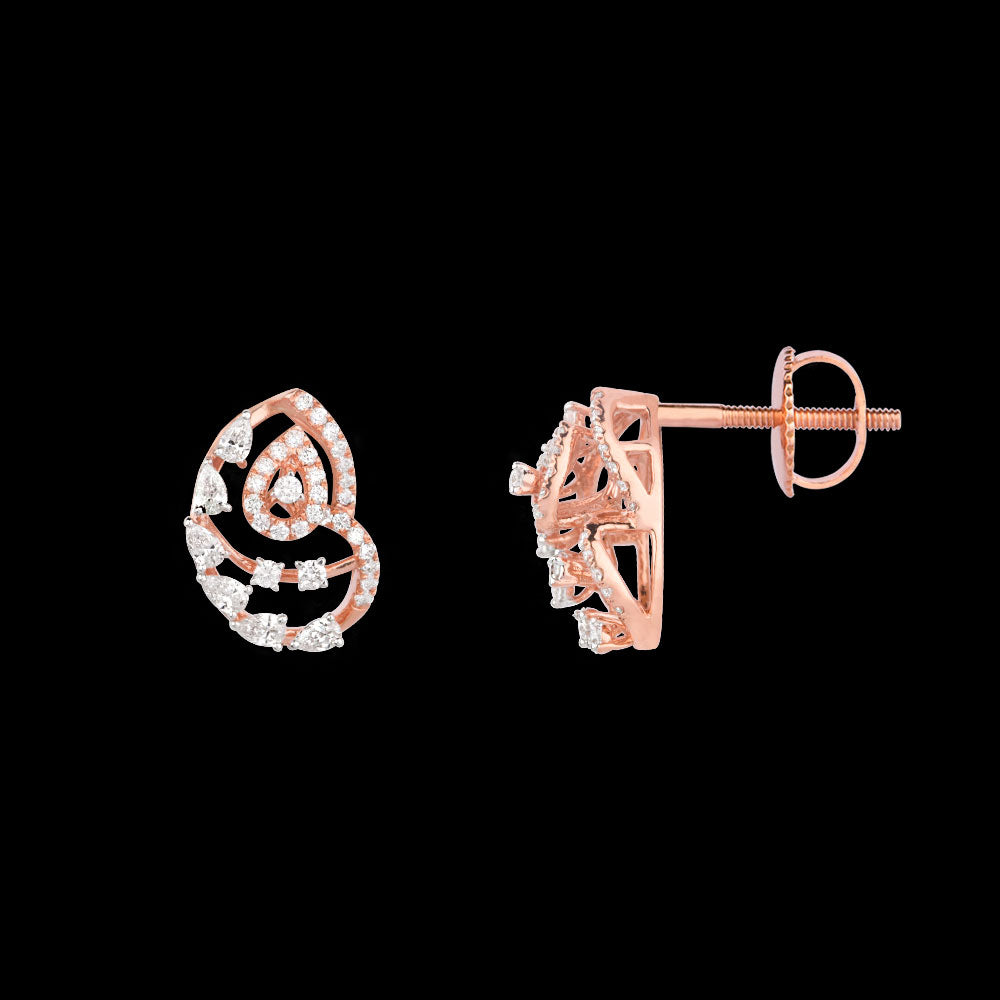 18K Rose Gold Diamond Earrings - 0.83ct VVS-EF