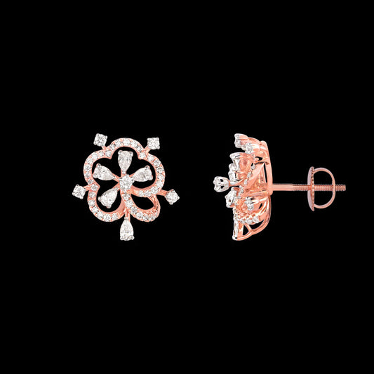 18K Rose Gold Diamond Earrings - 0.81ct VVS-EF
