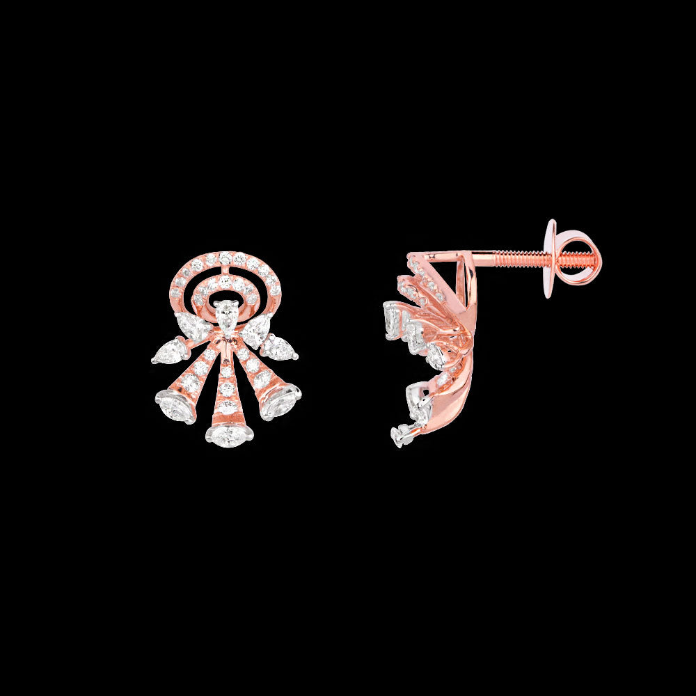 18K Rose Gold Diamond Earrings - 0.9ct VVS-EF