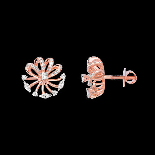 18K Rose Gold Diamond Earrings - 0.5ct VVS-EF