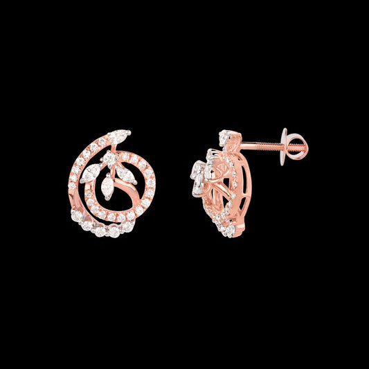 18K Rose Gold Diamond Earrings - 0.72ct VVS-EF