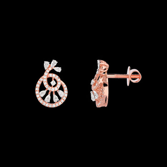 18K Rose Gold Diamond Earrings - 0.95ct VVS-EF