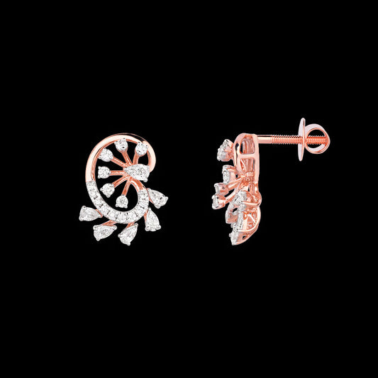 18K Rose Gold Diamond Earrings - 0.74ct VVS-EF