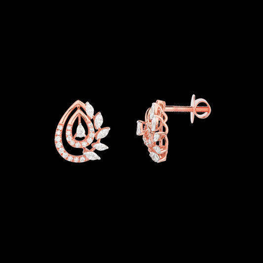 18K Rose Gold Diamond Earrings - 0.62ct VVS-EF