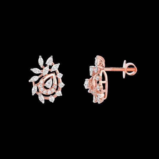 18K Rose Gold Diamond Earrings - 0.75ct VVS-EF