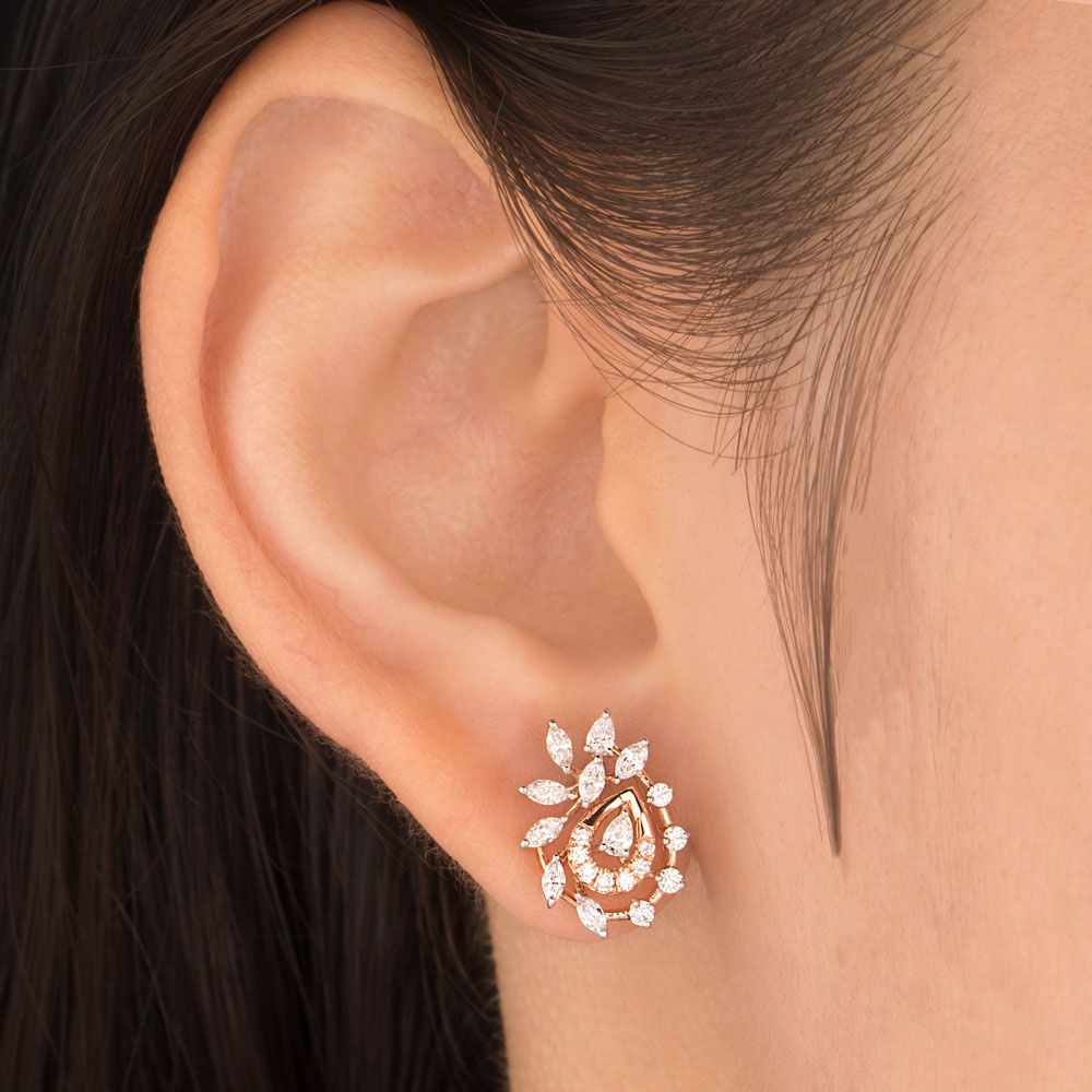 18K Rose Gold Diamond Earrings - 0.75ct VVS-EF