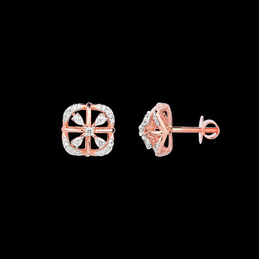 18K Rose Gold Diamond Earrings - 0.5ct VVS-EF