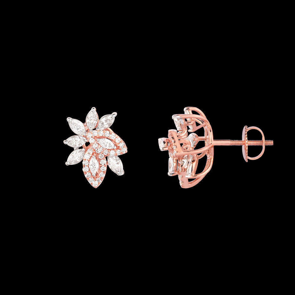 18K Rose Gold Diamond Earrings - 0.77ct VVS-EF