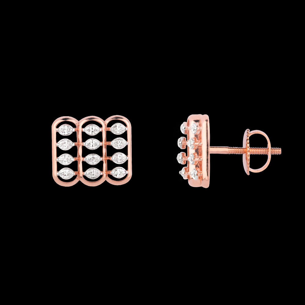 18K Rose Gold Diamond Earrings - 0.54ct VVS-EF