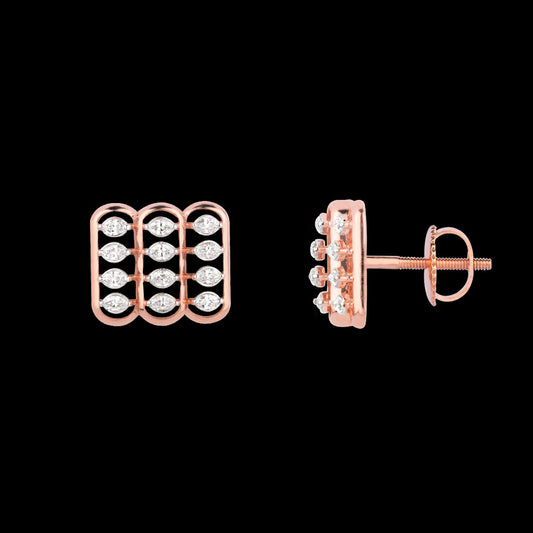 18K Rose Gold Diamond Earrings - 0.54ct VVS-EF