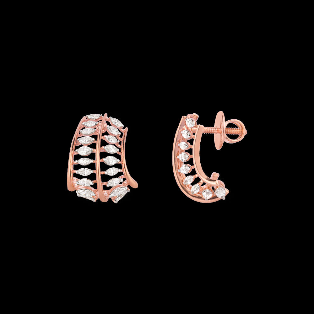 18K Rose Gold Diamond Earrings - 1.25ct VVS-EF