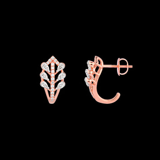 18K Rose Gold Diamond Earrings - 0.6ct VVS-EF