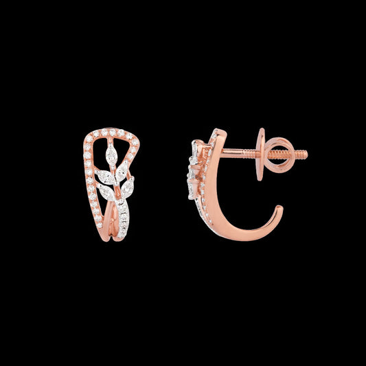18K Rose Gold Diamond Earrings - 0.5ct VVS-EF