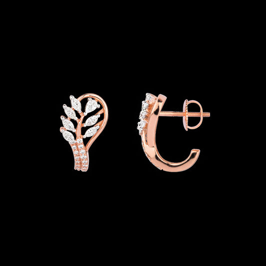 18K Rose Gold Diamond Earrings - 0.48ct VVS-EF