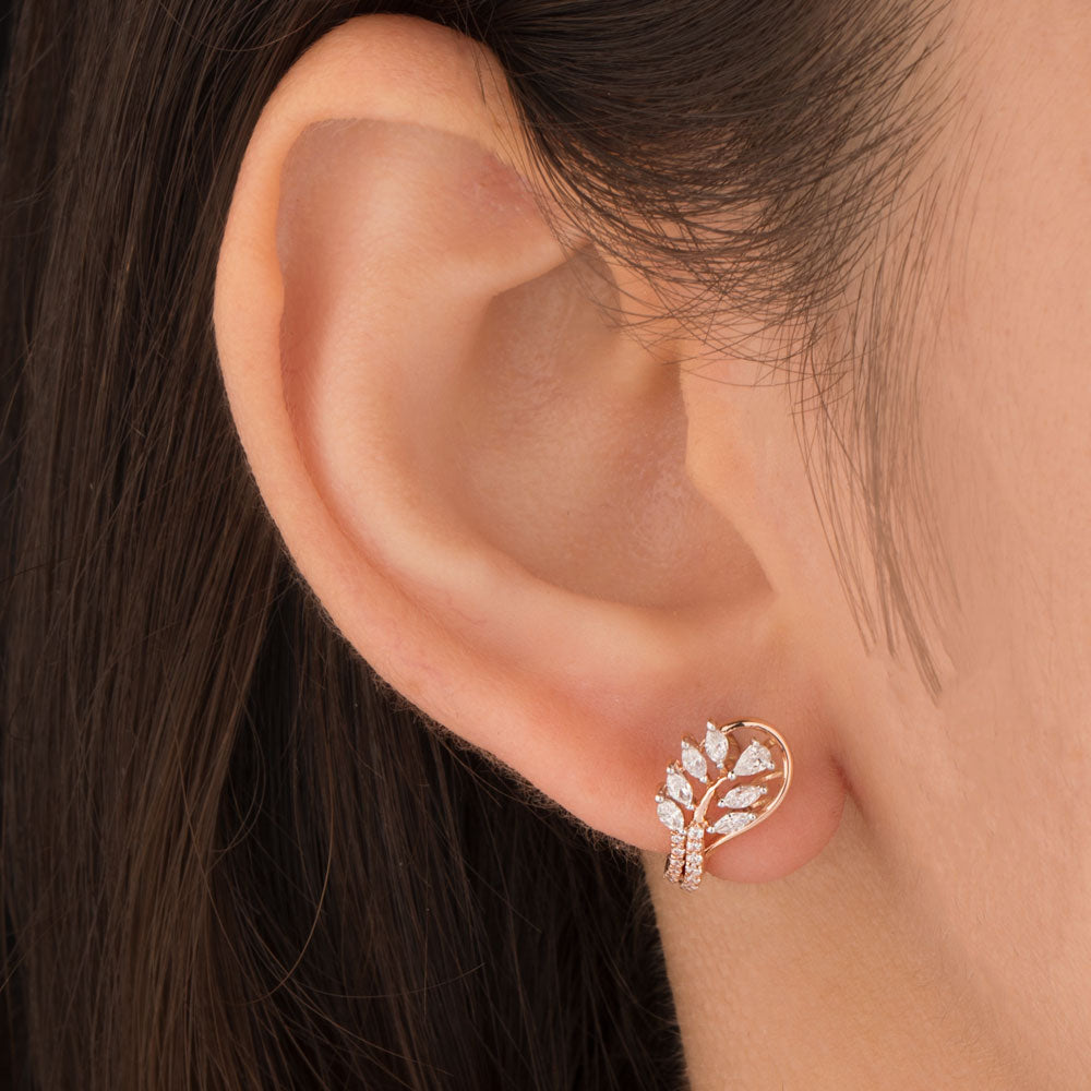 18K Rose Gold Diamond Earrings - 0.48ct VVS-EF