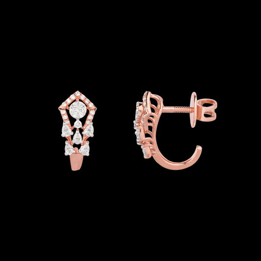 18K Rose Gold Diamond Earrings - 0.58ct VVS-EF