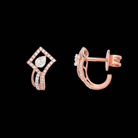 18K Rose Gold Diamond Earrings - 0.45ct VVS-EF