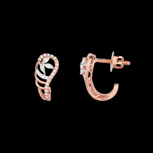 18K Rose Gold Diamond Earrings - 0.36ct VVS-EF