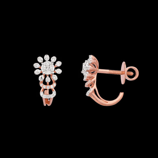 18K Rose Gold Diamond Earrings - 0.53ct VVS-EF