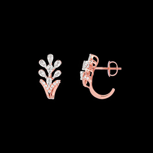 18K Rose Gold Diamond Earrings - 0.61ct VVS-EF