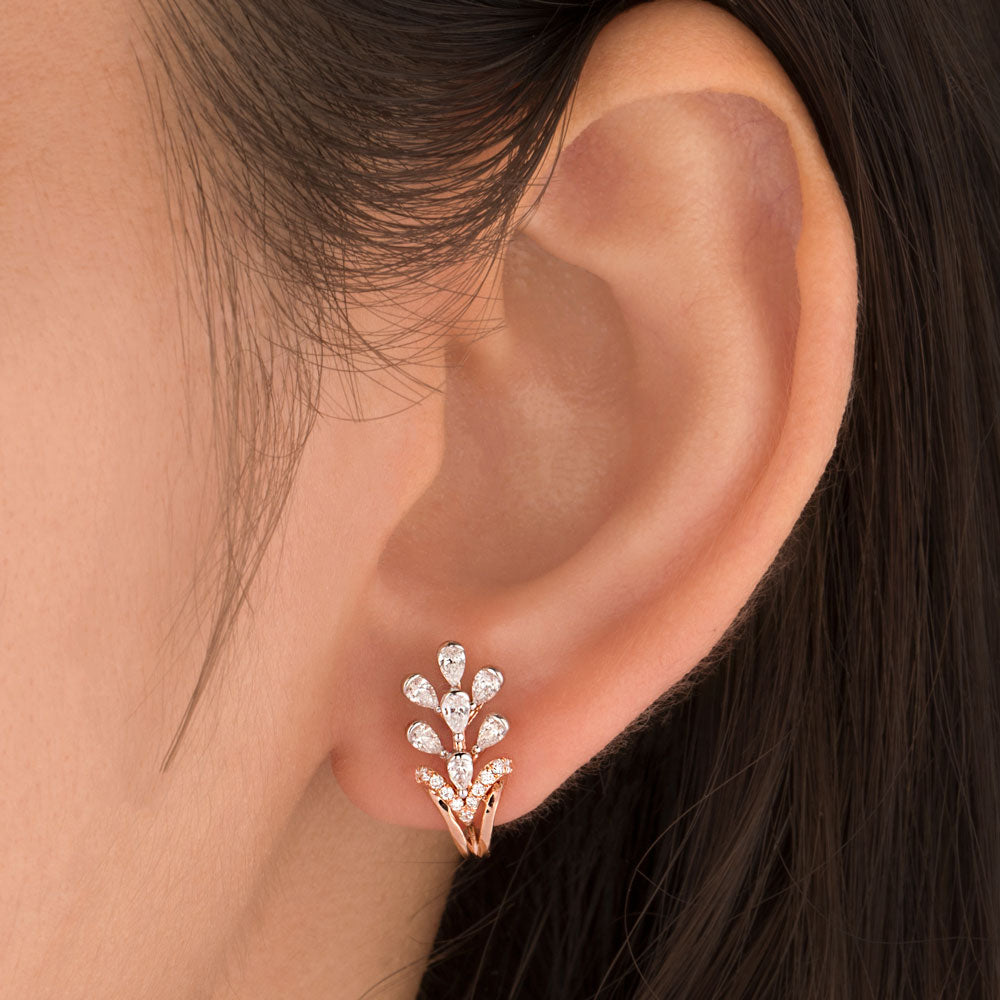 18K Rose Gold Diamond Earrings - 0.61ct VVS-EF