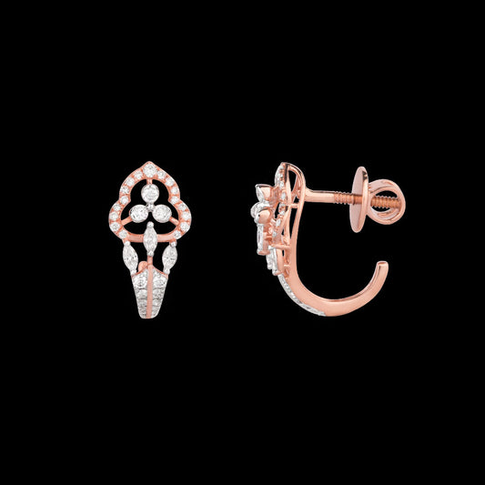 18K Rose Gold Diamond Earrings - 0.64ct VVS-EF
