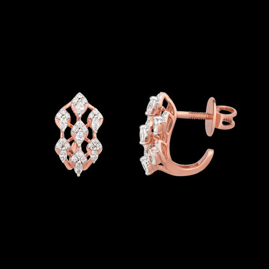 18K Rose Gold Diamond Earrings - 0.58ct VVS-EF