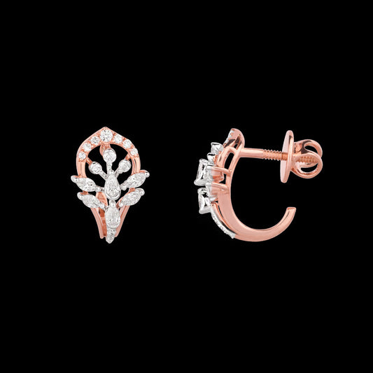 18K Rose Gold Diamond Earrings - 0.63ct VVS-EF