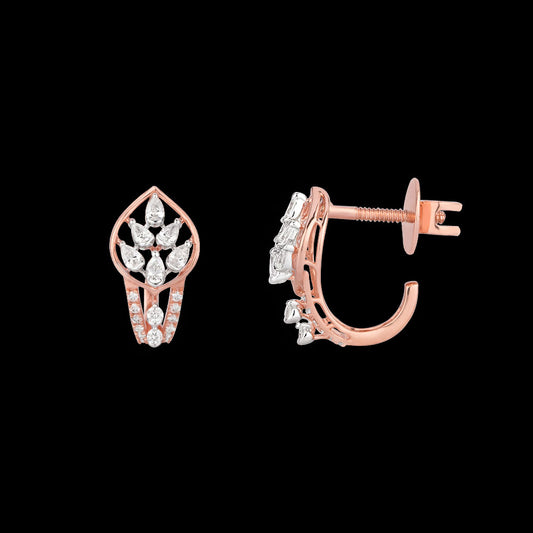 18K Rose Gold Diamond Earrings - 0.5ct VVS-EF