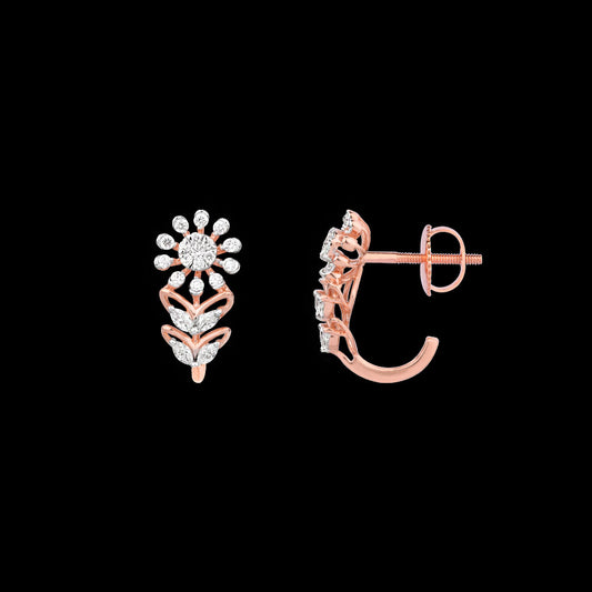 18K Rose Gold Diamond Earrings - 0.45ct VVS-EF