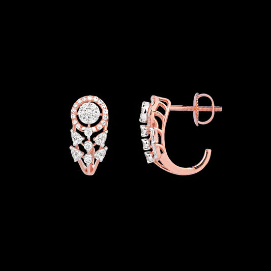 18K Rose Gold Diamond Earrings - 0.68ct VVS-EF