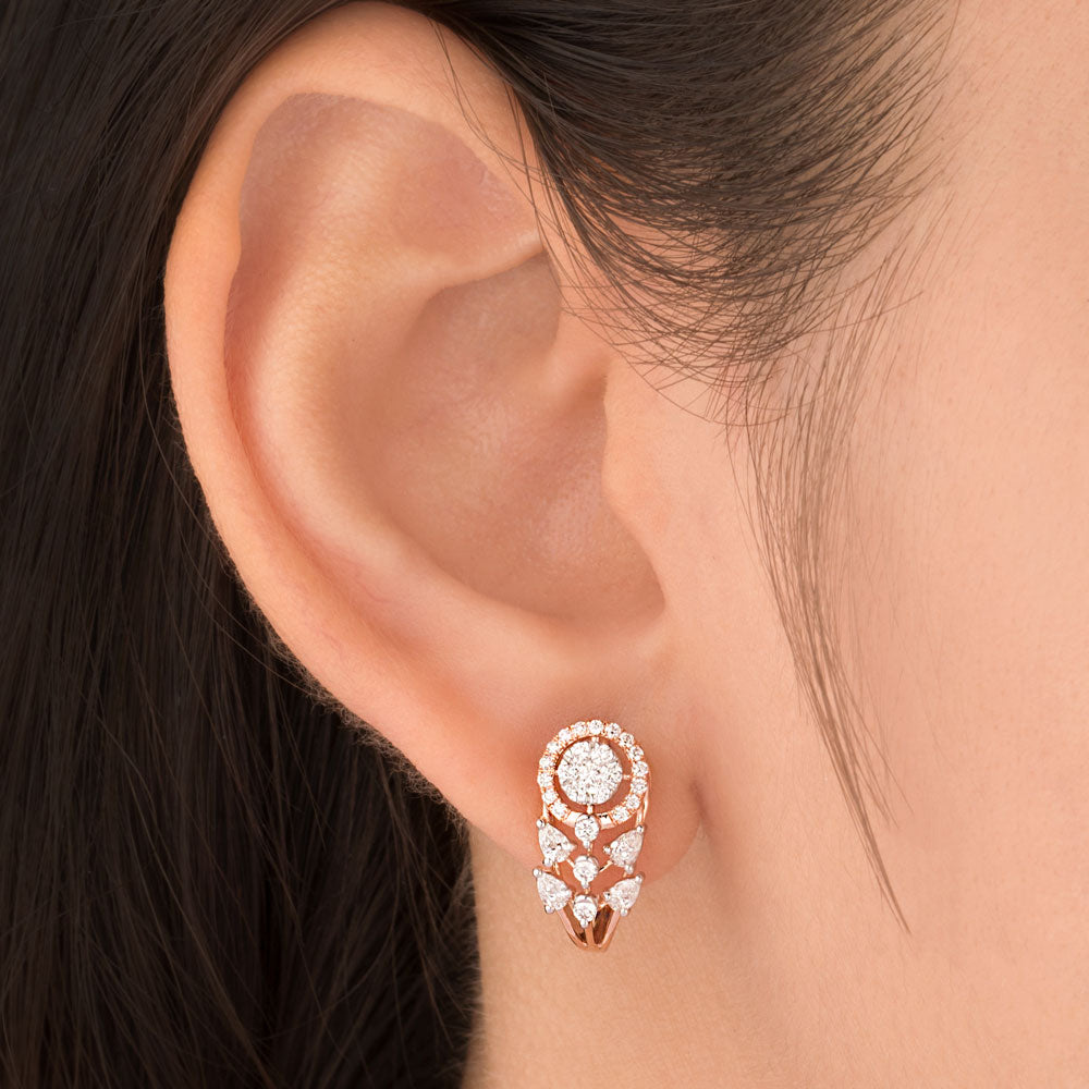 18K Rose Gold Diamond Earrings - 0.68ct VVS-EF