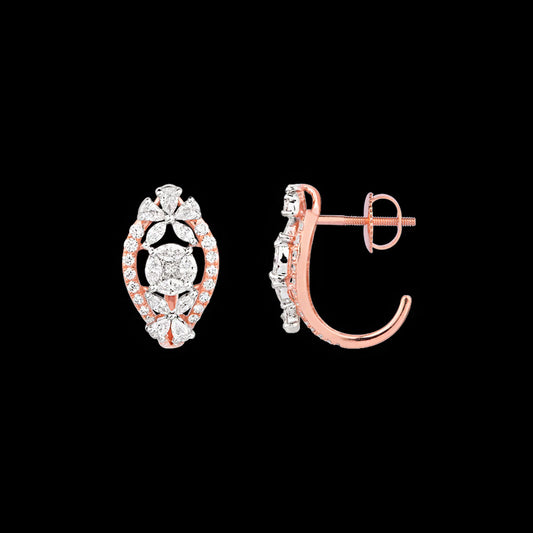 18K Rose Gold Diamond Earrings - 1.34ct VVS-EF