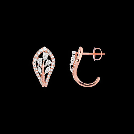 18K Rose Gold Diamond Earrings - 0.64ct VVS-EF