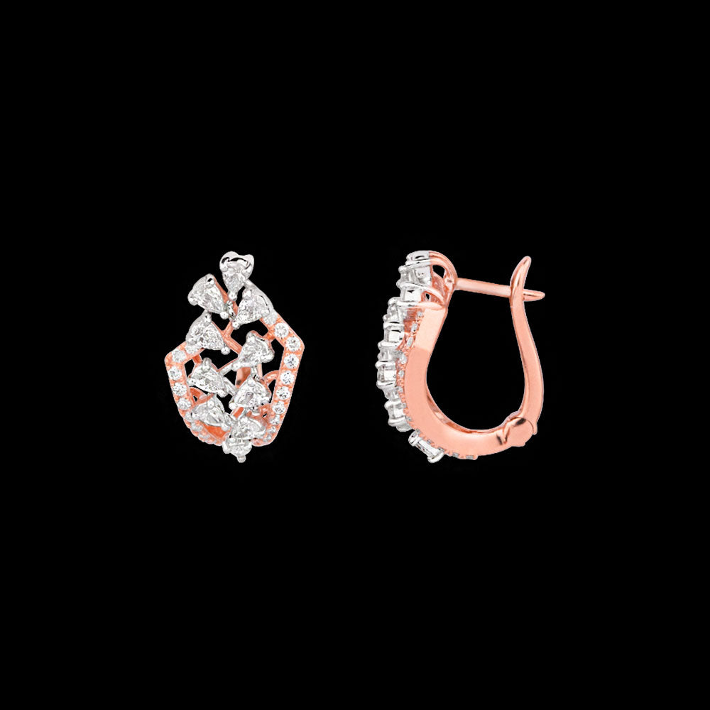 18K Rose Gold Diamond Earrings - 1.08ct VVS-EF