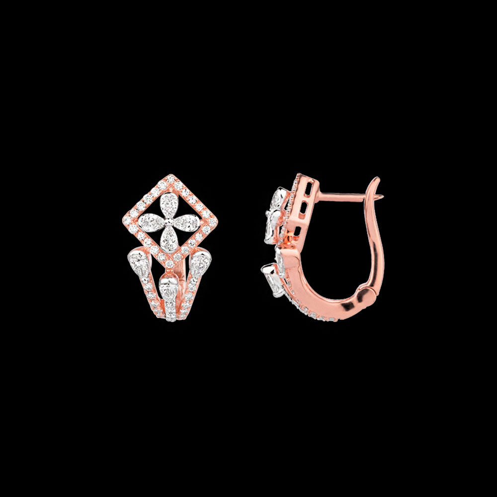 18K Rose Gold Diamond Earrings - 1.2ct VVS-EF