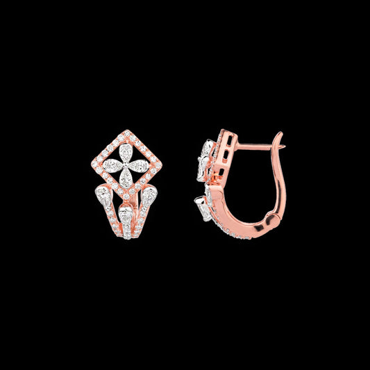 18K Rose Gold Diamond Earrings - 1.2ct VVS-EF