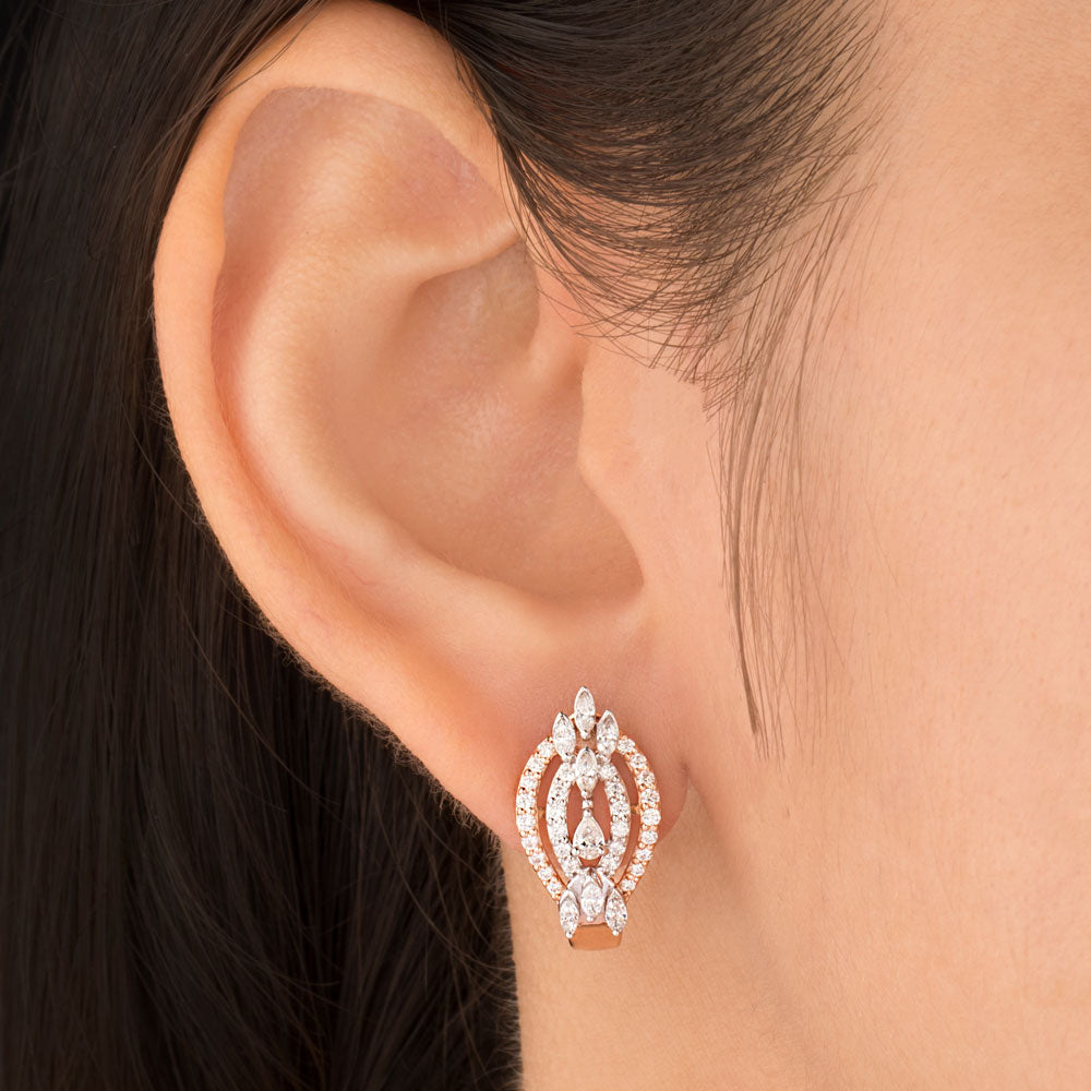 18K Rose Gold Diamond Earrings - 0.83ct VVS-EF