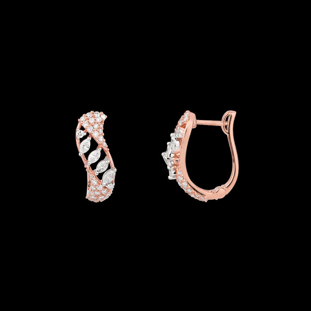 18K Rose Gold Diamond Earrings - 0.85ct VVS-EF