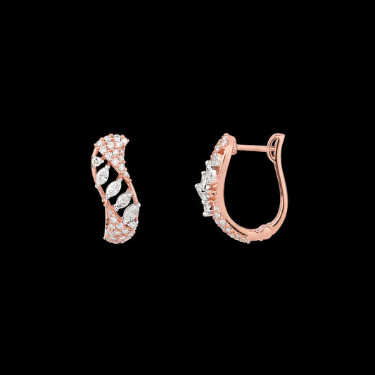 18K Rose Gold Diamond Earrings - 0.85ct VVS-EF