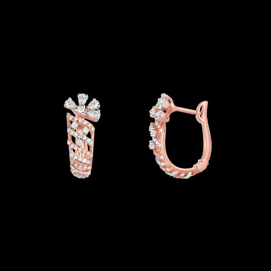 18K Rose Gold Diamond Earrings - 0.67ct VVS-EF