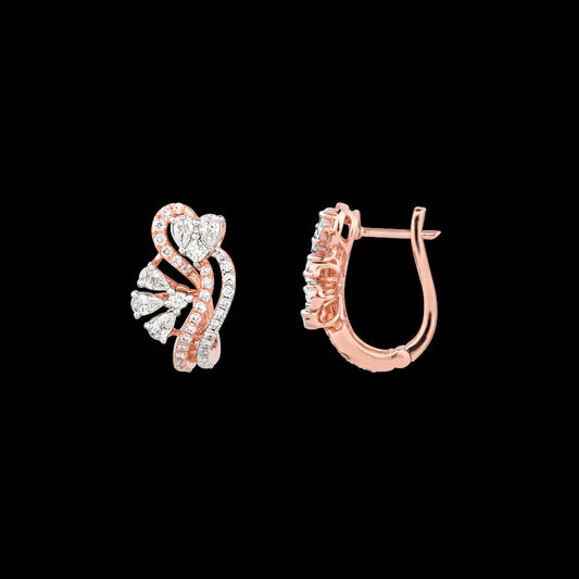 18K Rose Gold Diamond Earrings - 0.99ct VVS-EF