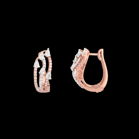 18K Rose Gold Diamond Earrings - 0.65ct VVS-EF
