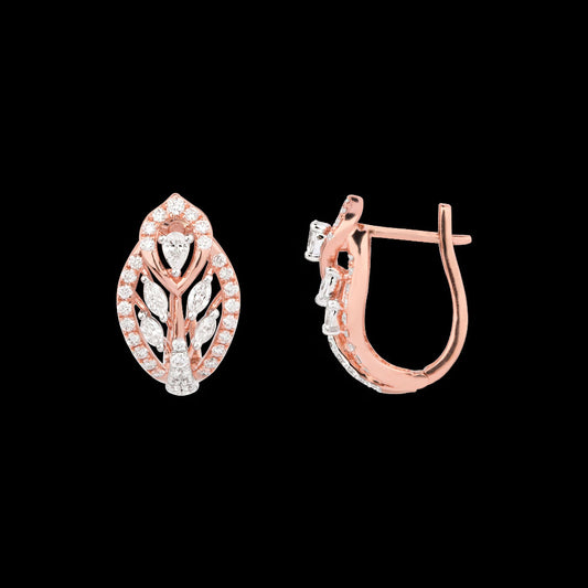 18K Rose Gold Diamond Earrings - 0.84ct VVS-EF